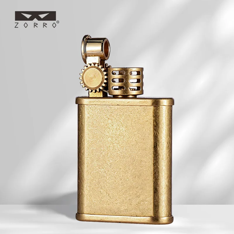 ZORRO Original Copper Plate Special-shaped Kerosine Lighter, Creative and Personalized High-end Popular Men's Cigarette Lighter