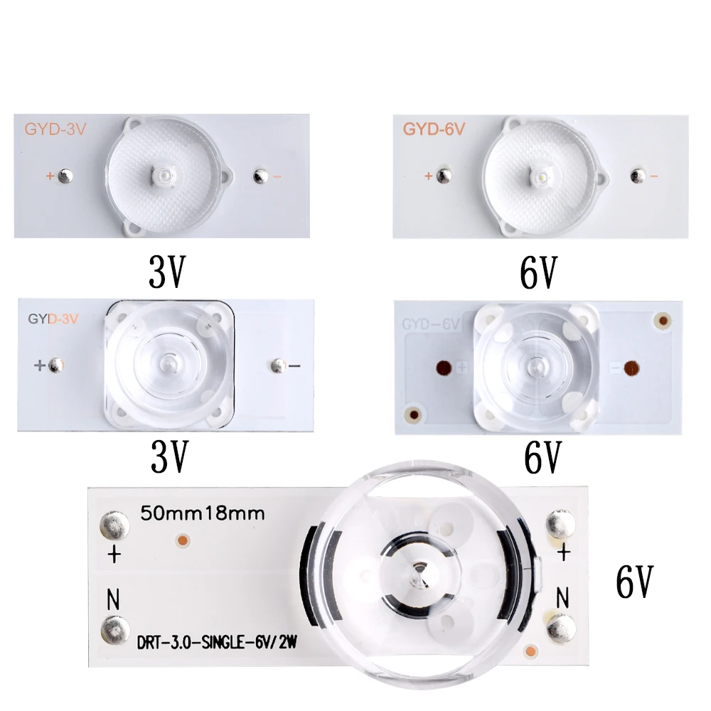 

50PCS/100PCS 3V/6V SMD Lamp Beads Aluminum Substrate Board with Optical Lens Filter SMD Light Bead for TV Repair