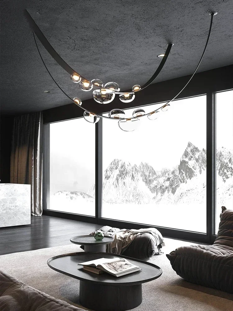 Candelabro de techo moderno y creativo, candelabro con cinturón minimalista, iluminación de cuero de diseñador, Villa, restaurante, Bar, sala de estar