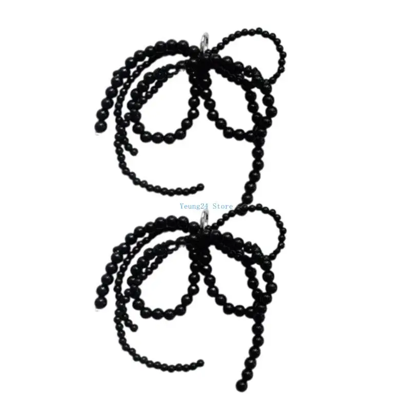 P8DB หวาน Bowknot รองเท้าหัวเข็มขัดมุกคลิปรองเท้า DIYs