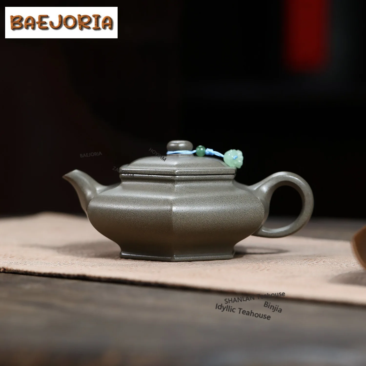 

Чайник из исинской глины (250 мл), классический, ручной работы, шестигранный, плоский, из необработанной глины Ливид, с фильтром, набор для чая из глины Цзыша