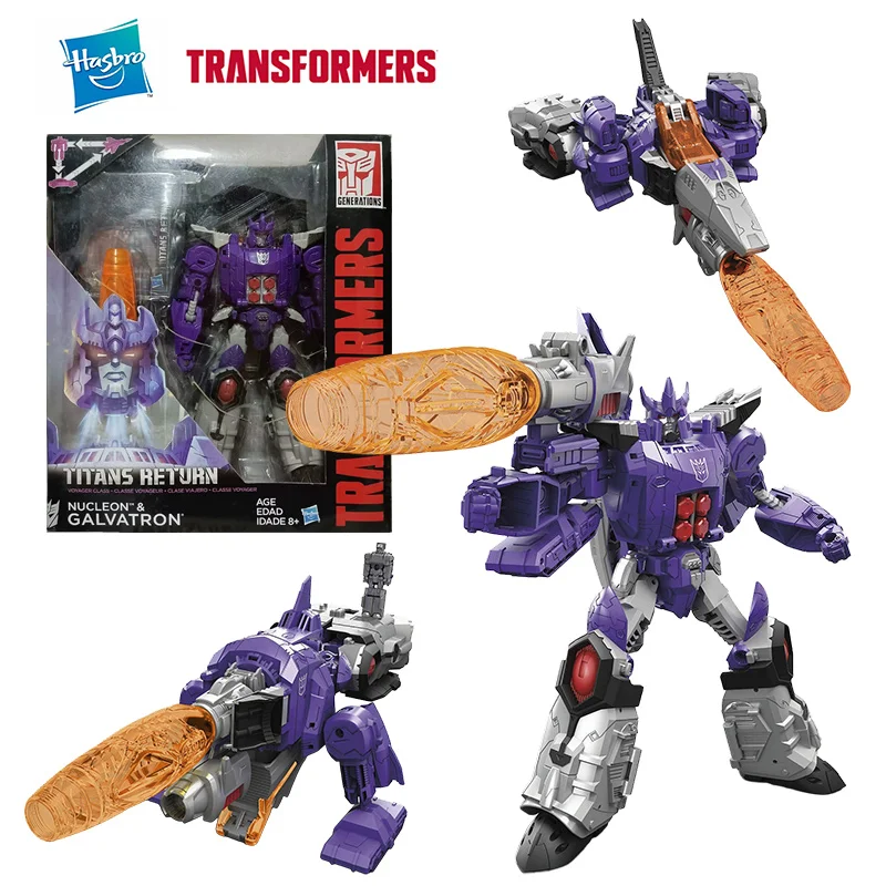 Hasbro Transformers Titans Return Nucleon & Galvatron 18Cm Voyager Class Anime Original Action Figure Model Toy Gift Collection