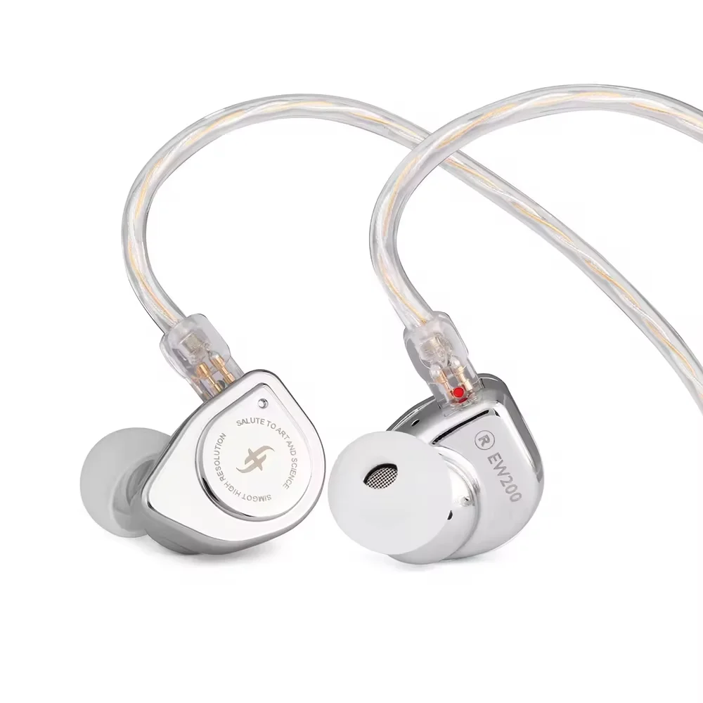 SIMGOT EW200 10 mm SCP-membraan Dual-magnetic-circuit en dual-cavity dynamische driver Hifi IEM-oortelefoon