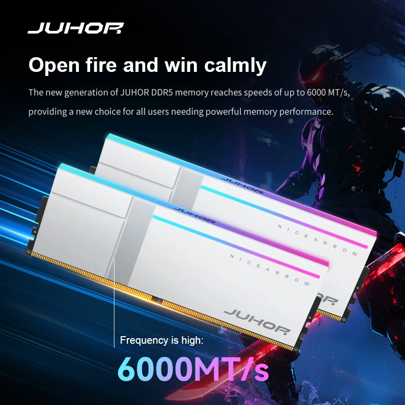 JUHOR Memoria Ram DR5 RGB 16GB 6000MHz 6800MHz 7200MHz 8000MHz