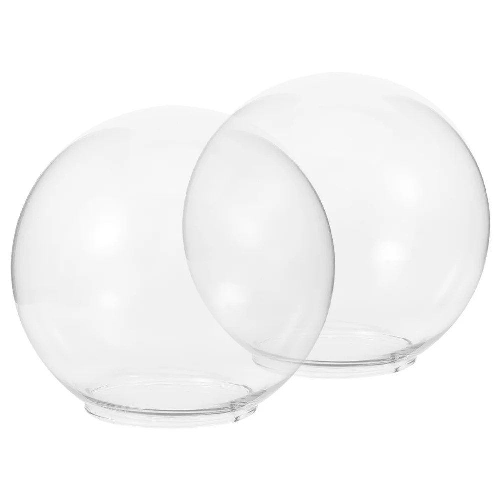 

2Pcs Glass Lamp Shades for Ceiling Lights Clear Round Globe Covers Replacement Fixtures Modern Minimalist Style Soft Diffused