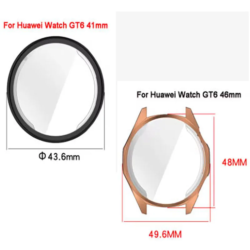

Мягкий силиконовый чехол для Huawei Watch GT6 41 46 мм, умные часы, прозрачный защитный чехол из ТПУ, рамка, аксессуары для часов