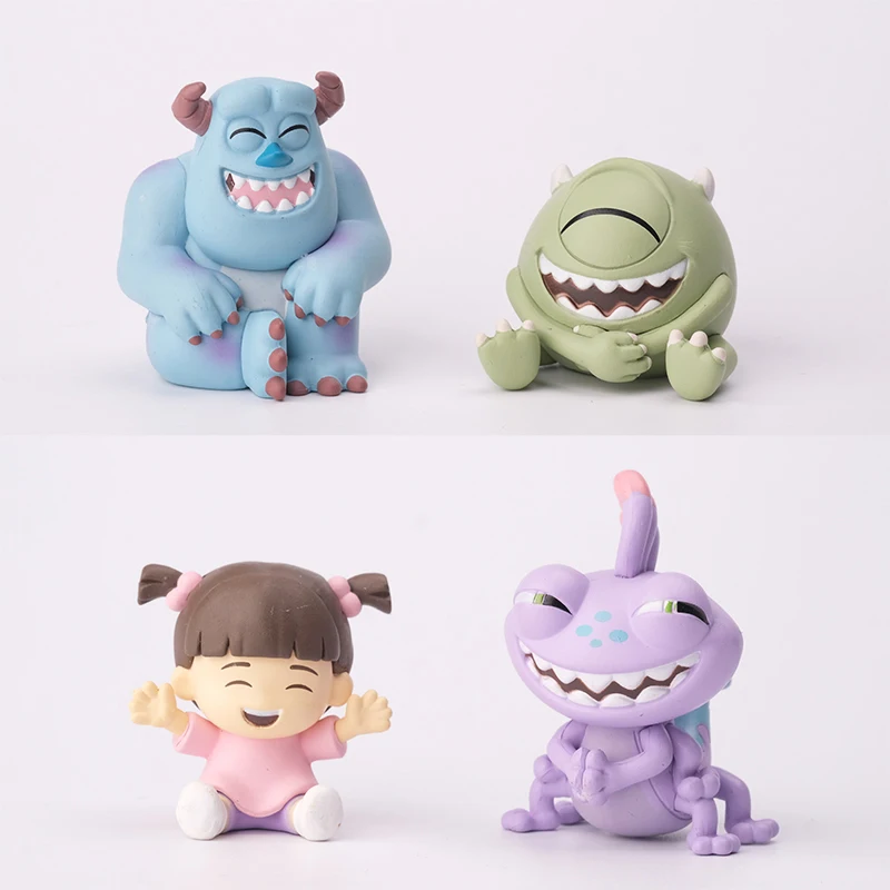 4 pièces figurines universitaires Monsters Inc James P. Sullivan figurine d'action Anime Michael Wozosky Randall Boggs Q Version jouets modèle
