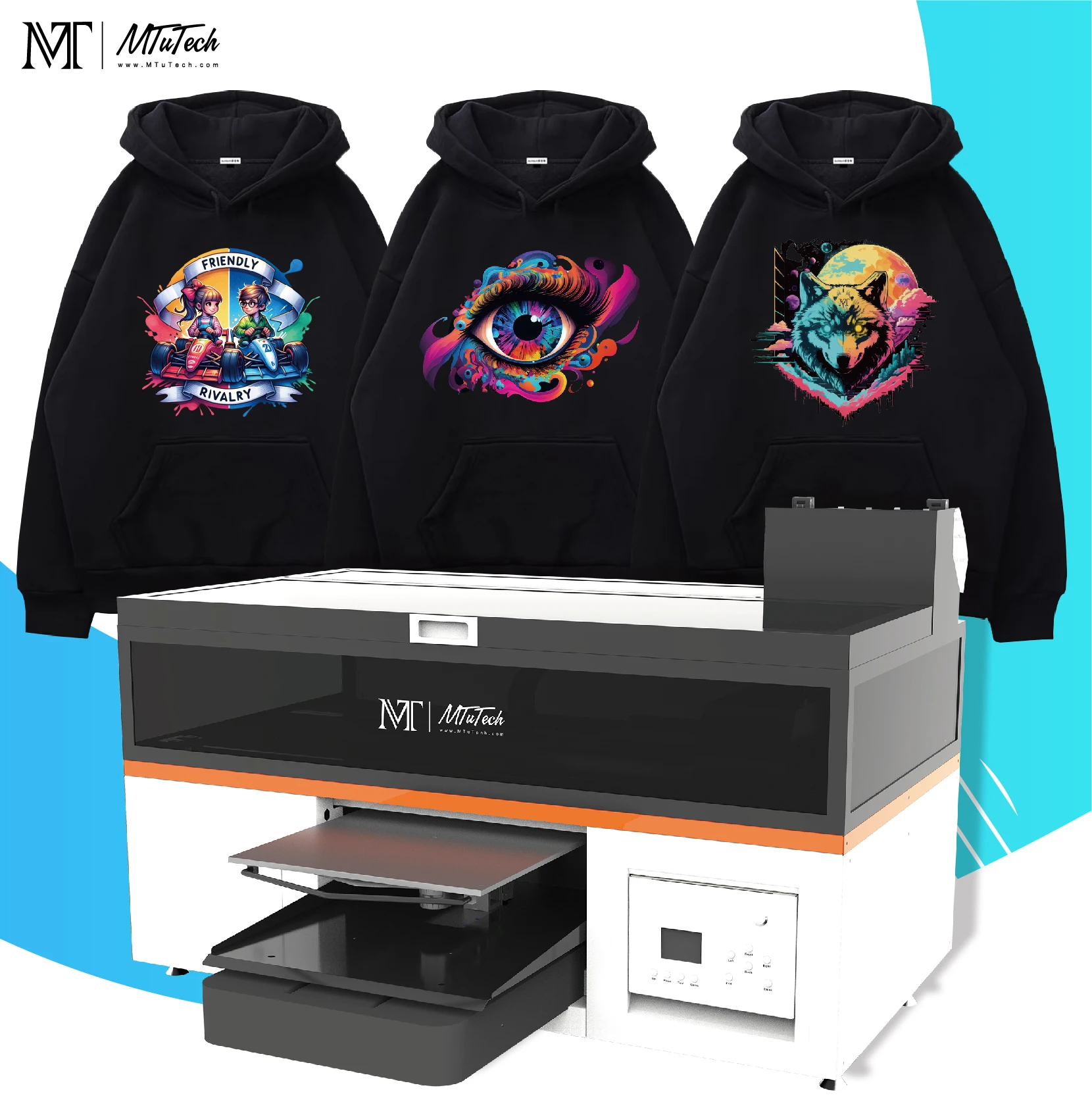 MTuTech A1 A2 A3 DTG Printer T-Shirt Printing Machine Textile Printer for Fabric Printer Machine Single Station DTG Printing