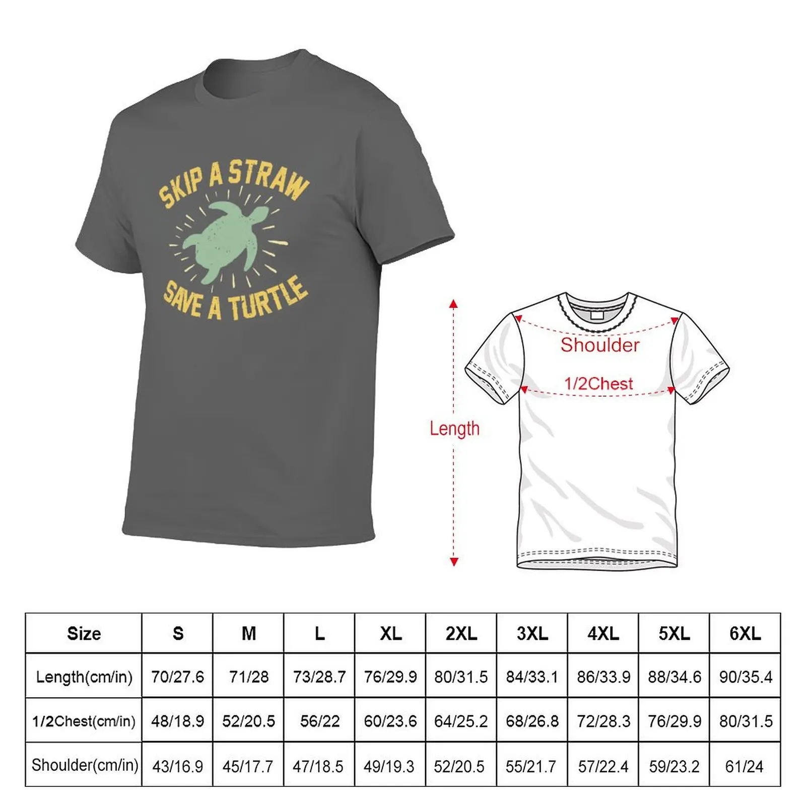 Skip a Straw Save a Turtle Vintage Turtles Lover Cute Design Gift T-Shirt funny t shirts dark humor t shirt man cotton T-Shirt