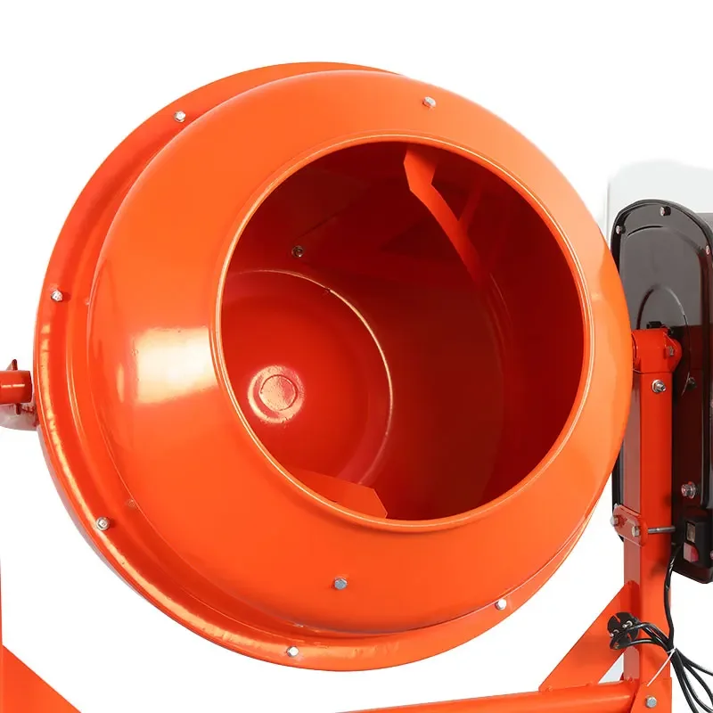 Hot Sale Electric Portable Concrete Mixer With Stand Small Betoner Cement Mixer for Wheelbarrow Orange