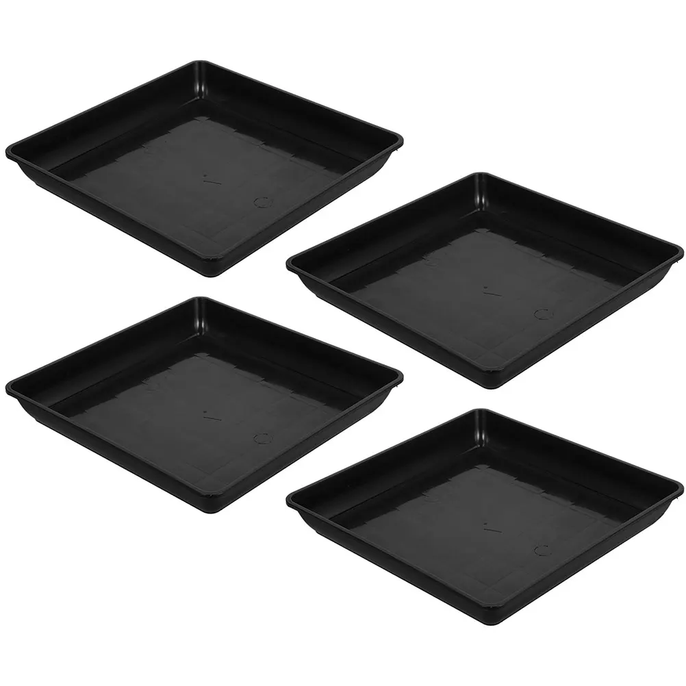 

4pcs Plant Saucers Flowerpot Base Indoor Rectangle PP Drainage Tray for Plants Durable Multi-Use Pot Trays Water Collection
