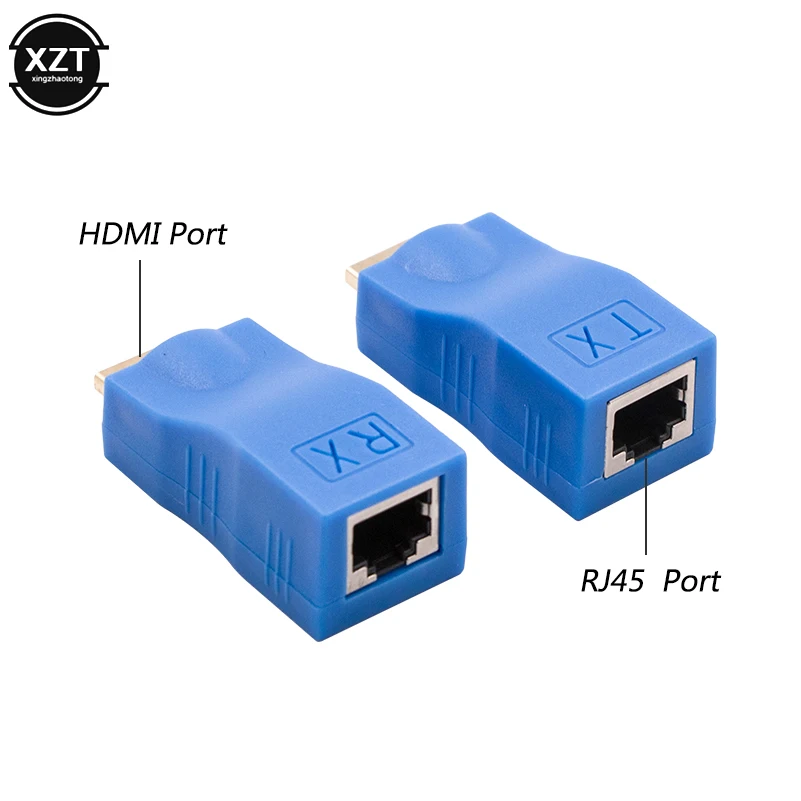 HDMI-compatible to RJ45 Expansion Transmitter HDMI-compatible to 4K RJ45 Single-port Network Cable LAN Ethernet Cable 30m