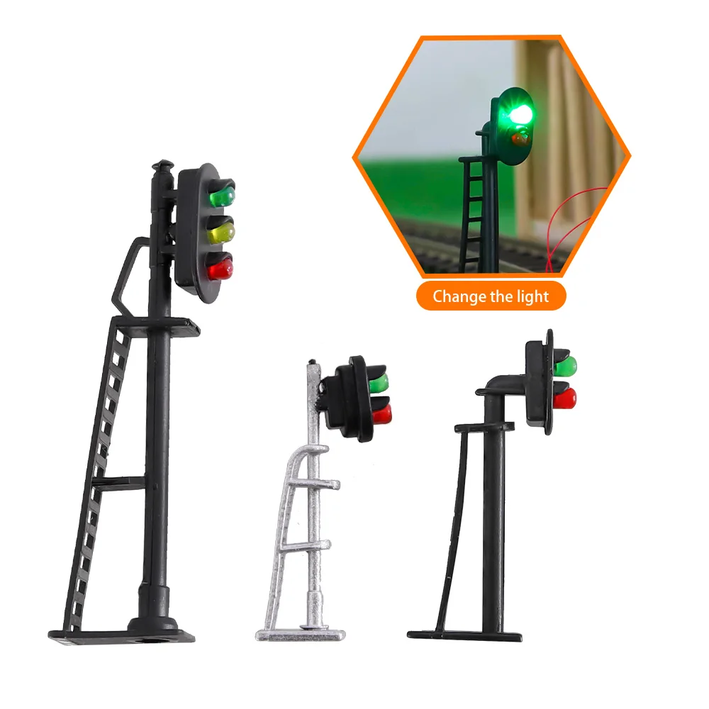 

Model Traffic Lights LED Train 1:87 Scale Layout Lamp Garden Scenery for Railway N Z Scale Ground Signal Light Model Diorama