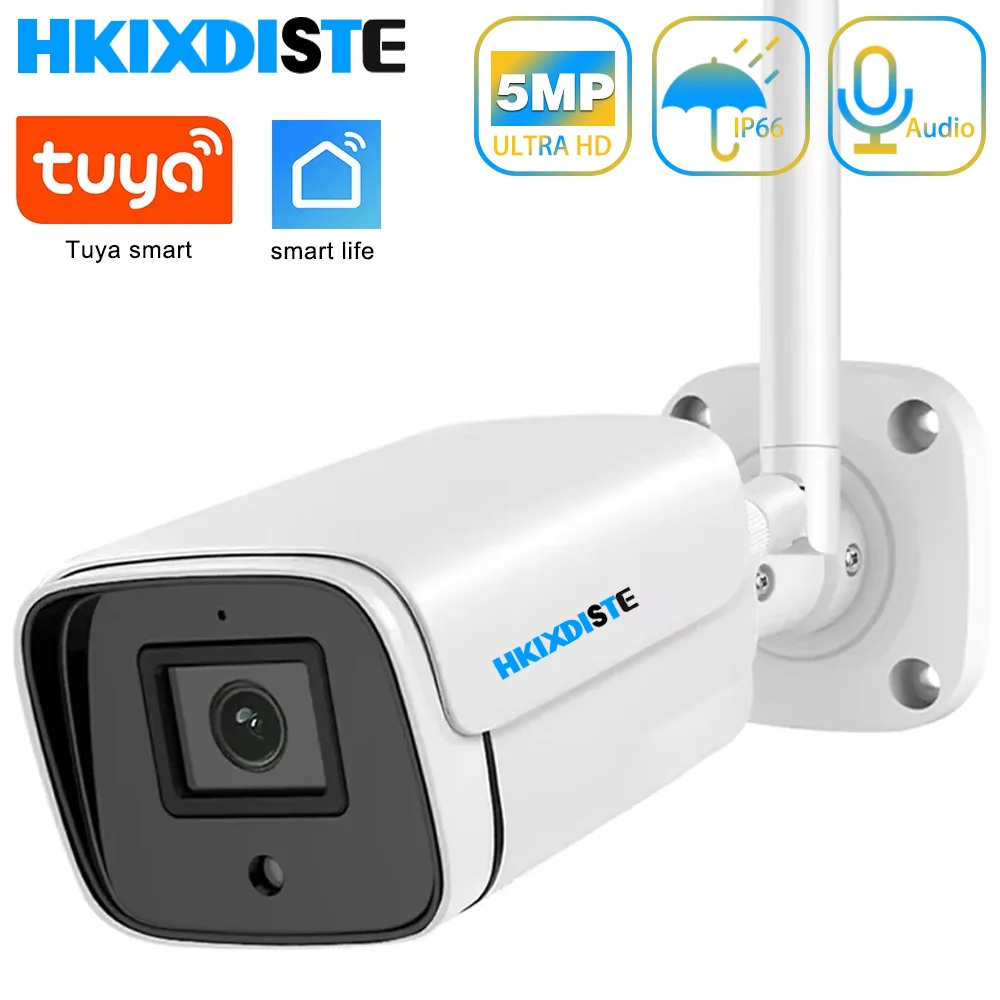 

Tuya SmartLife 5MP WIFI IP Camera Audio Record Human Detection Support 128G SD Card IP66 Waterproof Bullet Camera Cctv Cameras