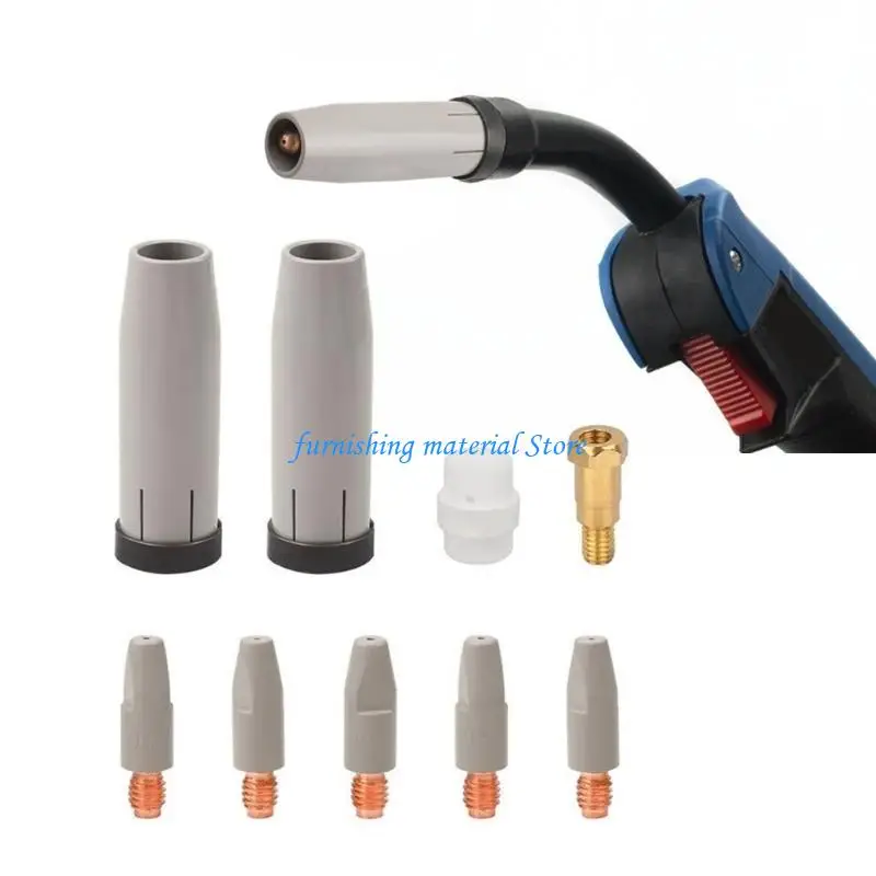 

Y5GD Pack of 9 Conductive Nozzles Metal Processing Equipment for 24KD Welders Precisions Designs for enhances Stability