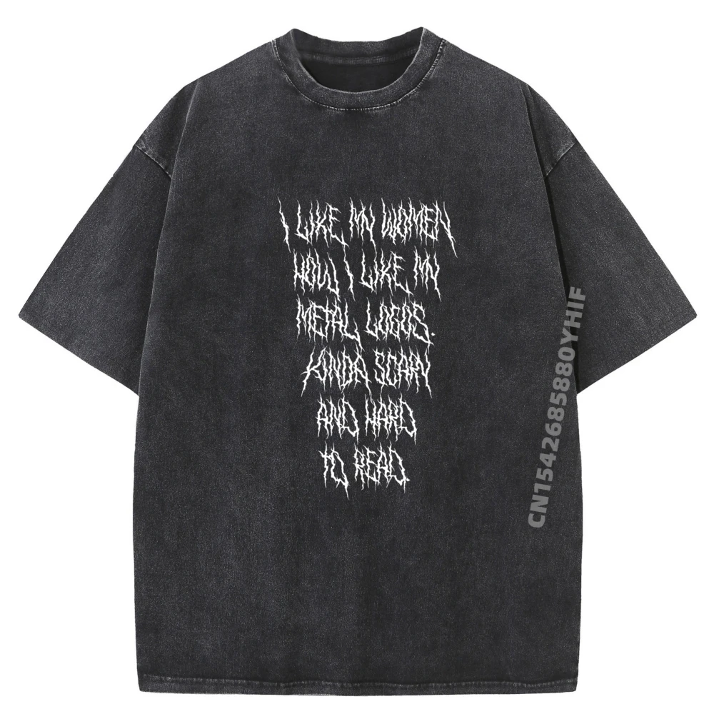 

Like How I Like Logos Special Male Tshirts Graphic Tees Slogan Printed T-Shirt Mens Retro Washed Clothes