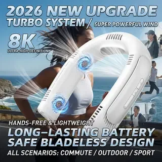 

2026 New Upgrade Neckband Semiconductor Cooling Fan, USB Rechargeable Quiet Cooling Neck Fan with Five Bladeless