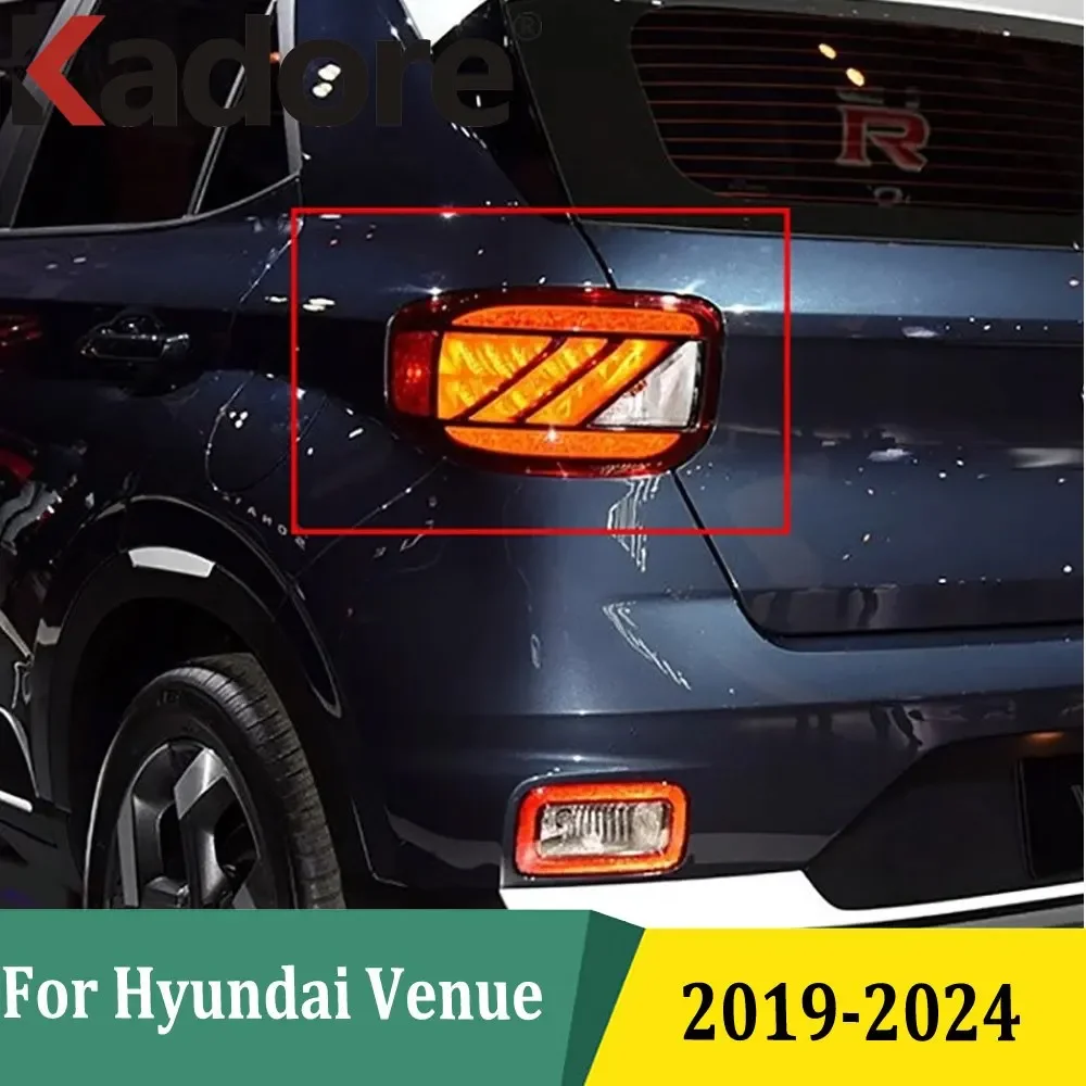 

For Hyundai Venue 2019 2020 2021 2022 2023 2024 Chrome Rear Lights Lamp Cover Taillight Trim Car Sticker Styling Accessories