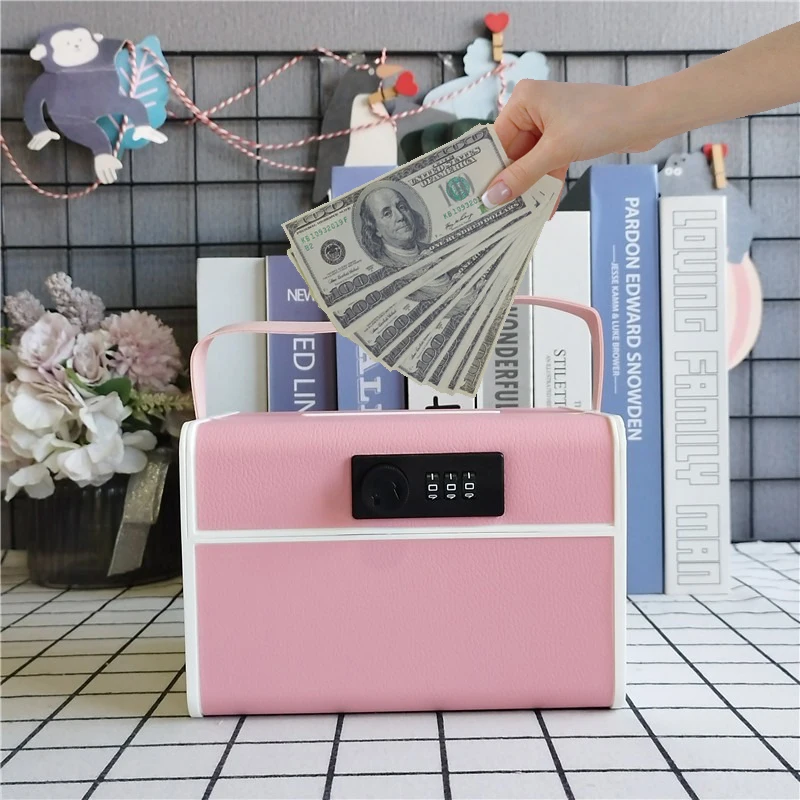 Portable Mini Password Safe Box, Kids Adult Plastic Piggy Bank Desktop Coin Cash Storage Case, Children Savings Gift Toy
