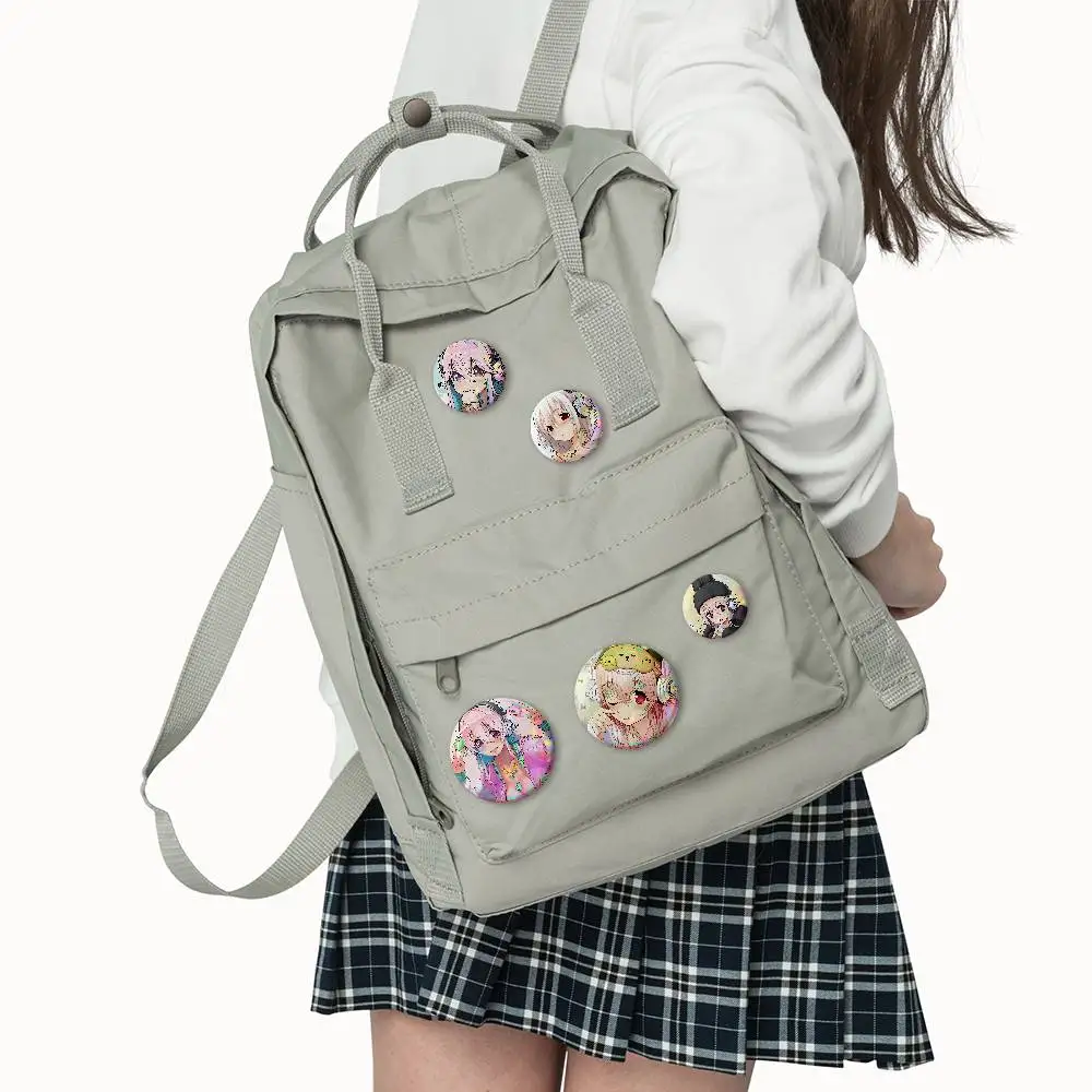 Cute S-Super S-Sonico Pins 58mm Cute Cartoon Badge Handmade Brooches for Backpack Accessories