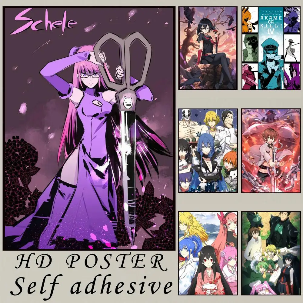 Hot anime Akame ga Kill Poster Room Wall Art Decor Waterproof Stickers For Home Bar Bedroom Decoration