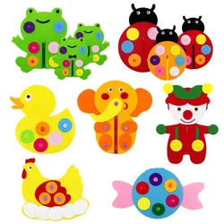 Children's Early Education Toys Animals Theme DIY Fabric Material Package Kids Educational Toy Button Buckle Zipper Teaching Toy