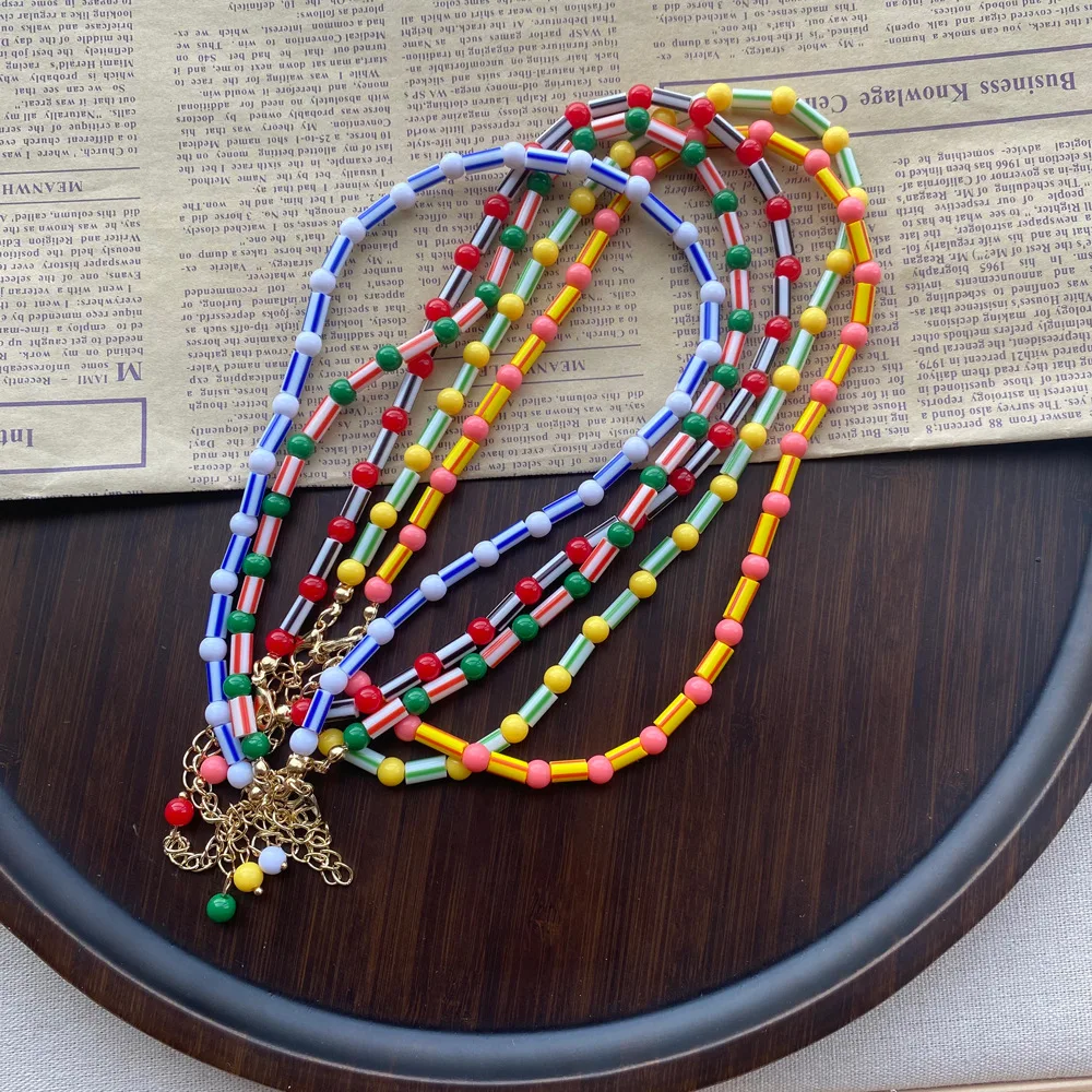 Fashion Colorful Beaded Neckla - đánh giá và giá Y2K Ethnic Fashion