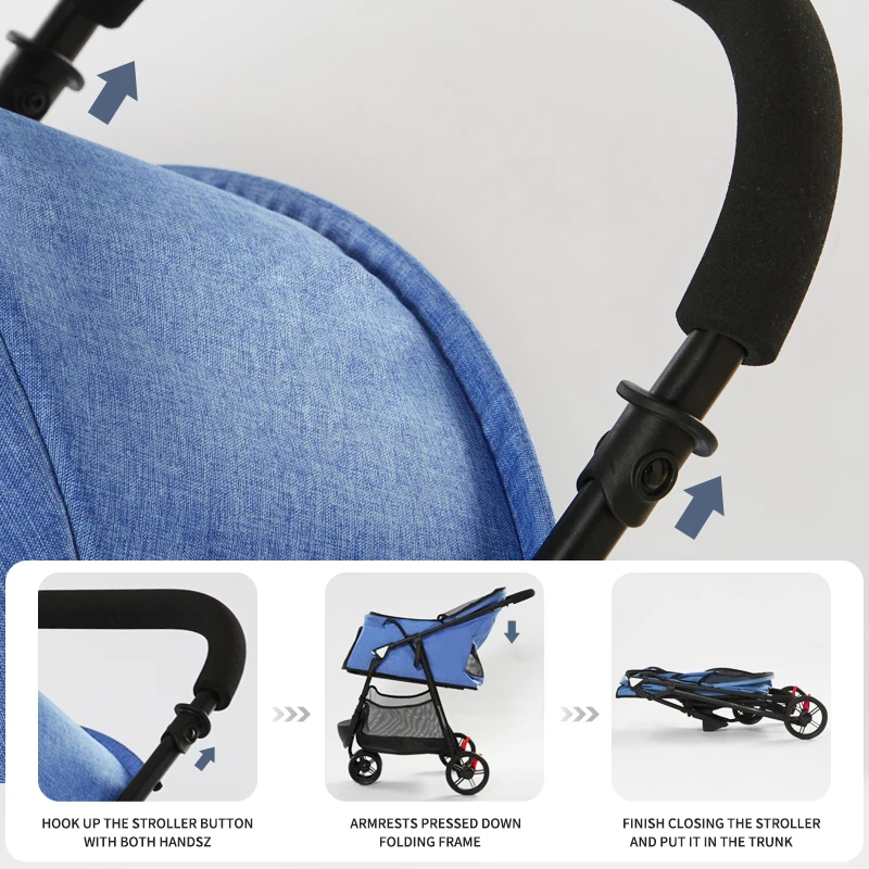 Factory Cheap Price Folding 3 Wheels Pet Stroller Lightweight Pet Troller Dog for Small Medium Cats Dogs