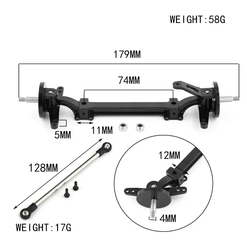 High Quality Metal Front Axle Steering Rod Link Pole for 1/14 Tamiya RC Tractor Truck Car