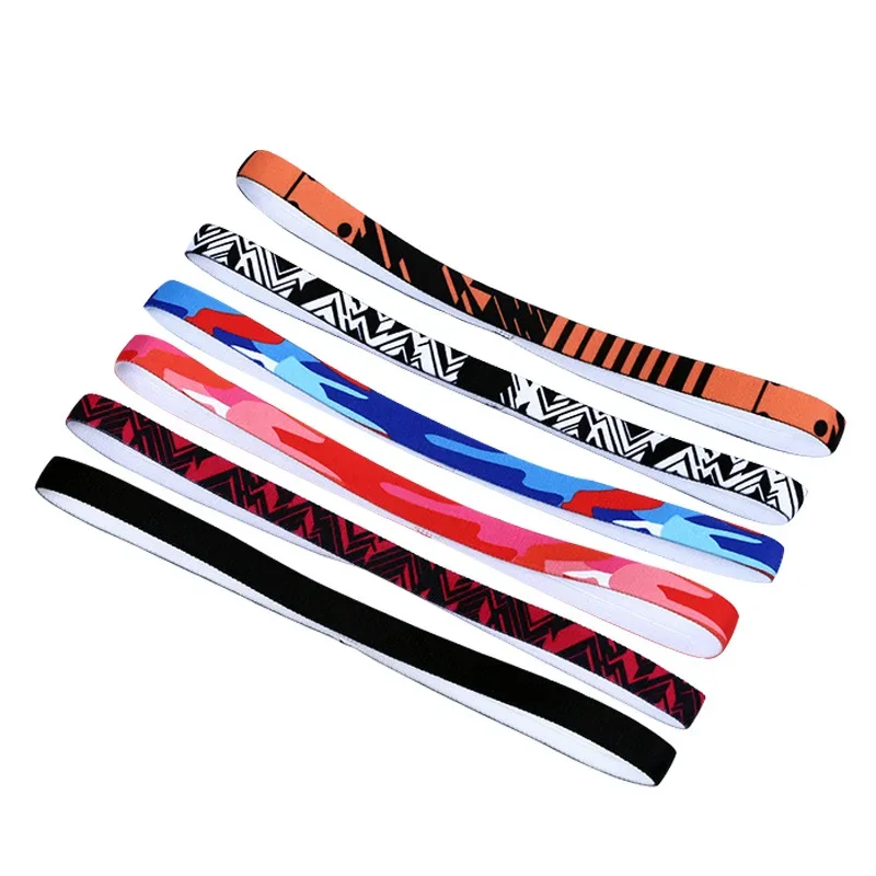 1pc Sweatband Sports Headband Silicone Anti-slip Gym Fitness Workout Sweatband Women Men Outdoor Sports Running Tennis Headwrap