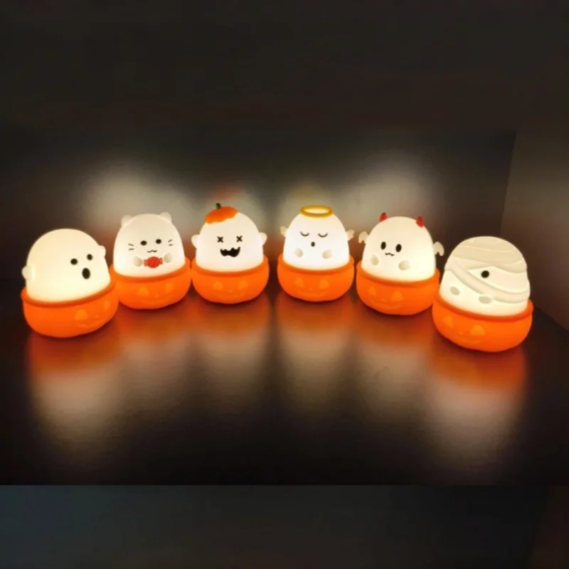 Ghost Halloween Cartoon Pet Sleep Companion Night Light Touch Sensor Led Lamp Usb Rechargeable Kids Bedroom Bedside Light view 5