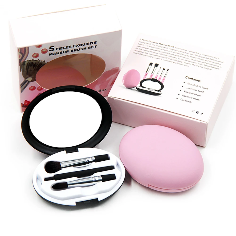 

1Set Pink Eye Makeup Brush Kit 5 Pieces Basic Tools Essential Eyeshadow Brushes for Daily Use Eye Makeup Brush