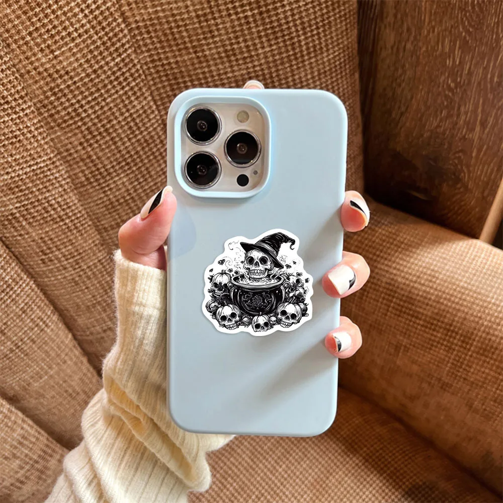 50Pcs Retro Aesthetic Horriblr Skull Pumpkin Cartoon Stickers For Decoration Laptop Phone  Suitcase Skateboard  Sticker Decals