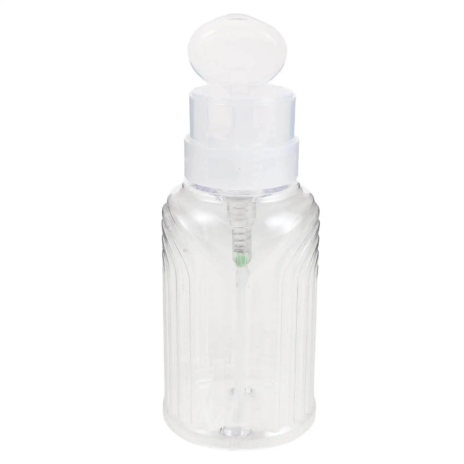 

6Pcs Nail Remover Pump Bottles Clear Black Leakproof Press Pump Dispenser Nail Liquid Holder Refillable Plastic Squeeze Bottle