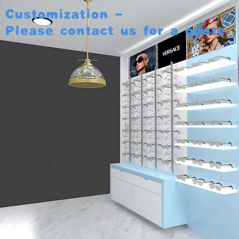 custom.Hot Sale Customized Wood Eyewear Store Fixtures Display Cabinet Interior Design Showcase Optical Shop on Sale