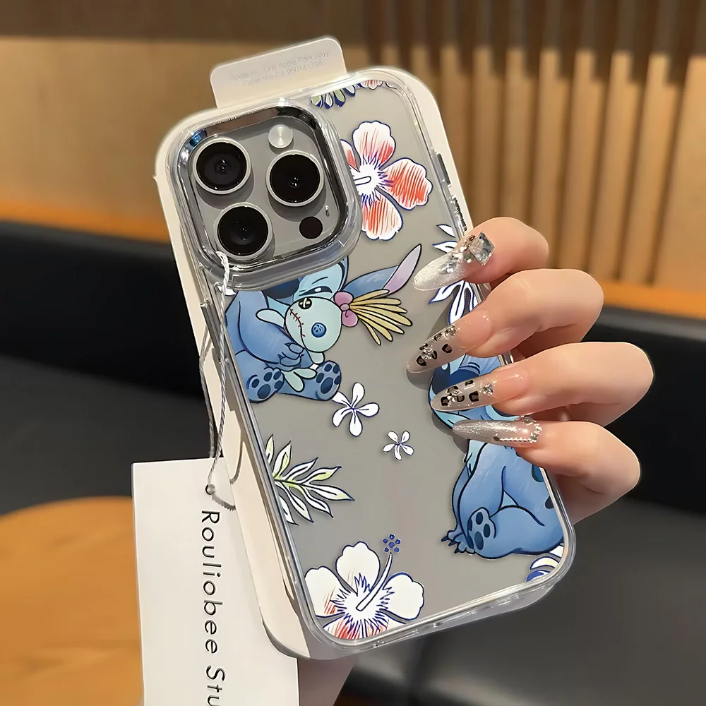 Fashion Stitch Flowers Phone Case For iPhone 17 16e 16 15 14 13 12 11 mini Pro Max X XR XSMAX 8 7 Air Plus Clear Soft Cover - náhled 4