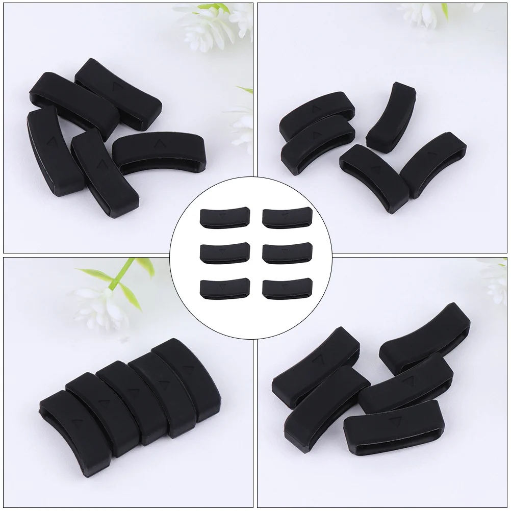 

6Pcs Silicone Watchband Loop Rings Durable Soft Replacement Keeper Retainer Compatible Watch Strap Accessories
