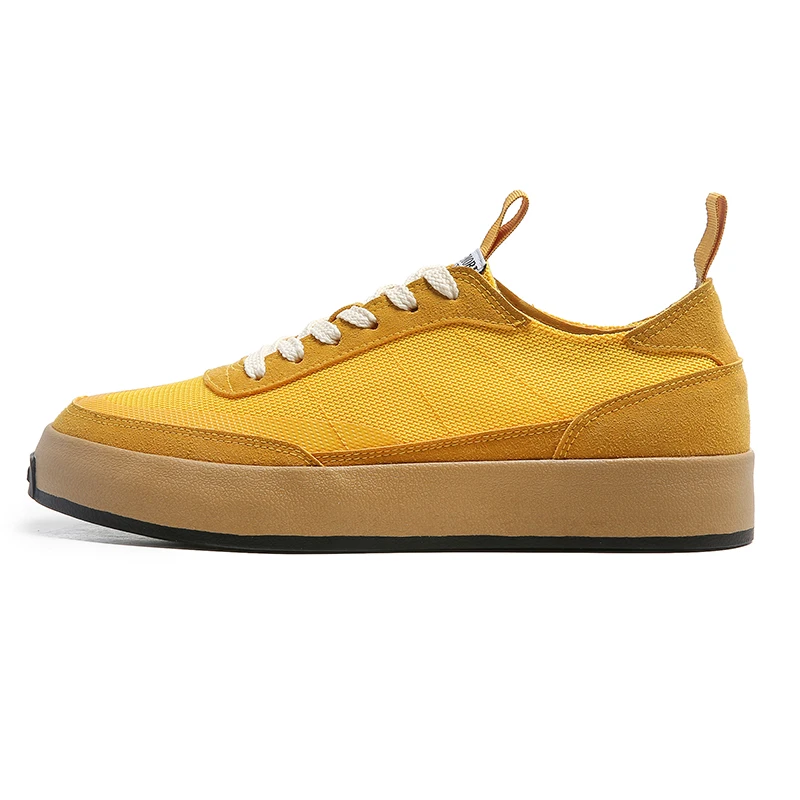 New Korean Style Yellow Canvas Shoes Men Harajuku style Sneakers Ice Silk Breathable Vulcanized Shoes Men Casual Flat Sneakers