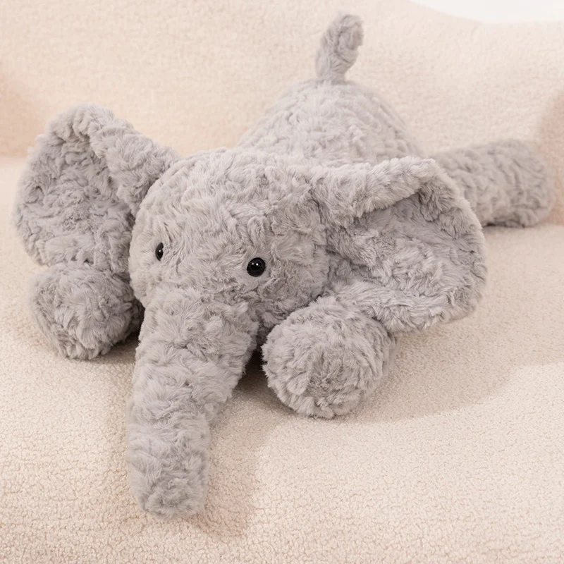 35cm/50cm Lie Prone Elephant Plush Toys Soft Fluffy Peluche Elephant Pillow Baby Appease Doll For Sleeping Lovely Home Decor