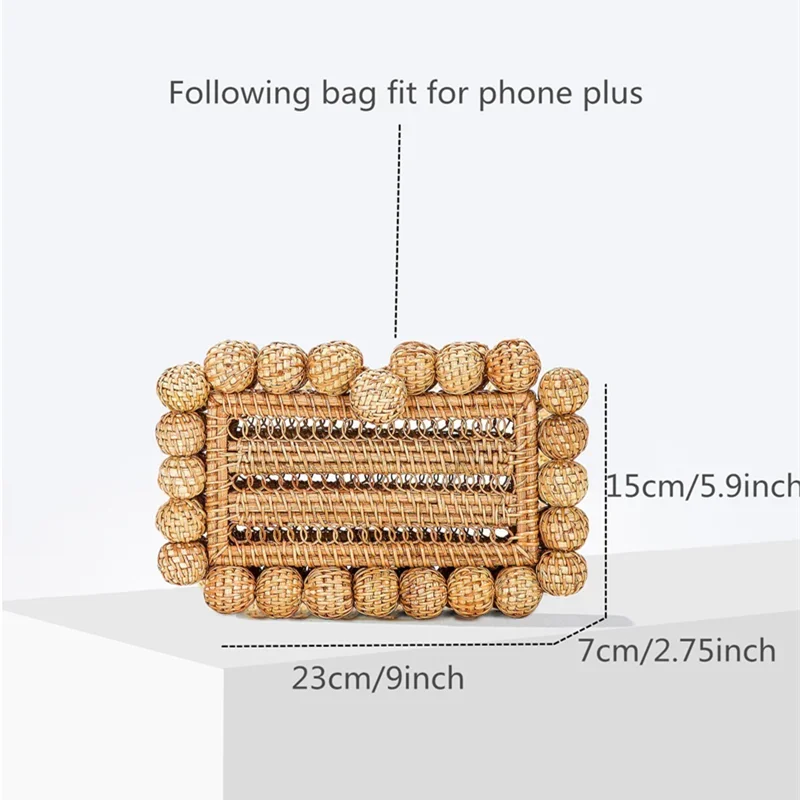 Women natural cane bag Rattan clutch Bag For luxury Wedding Party Purse summer beach Wicker Handbag Designer 2024 new