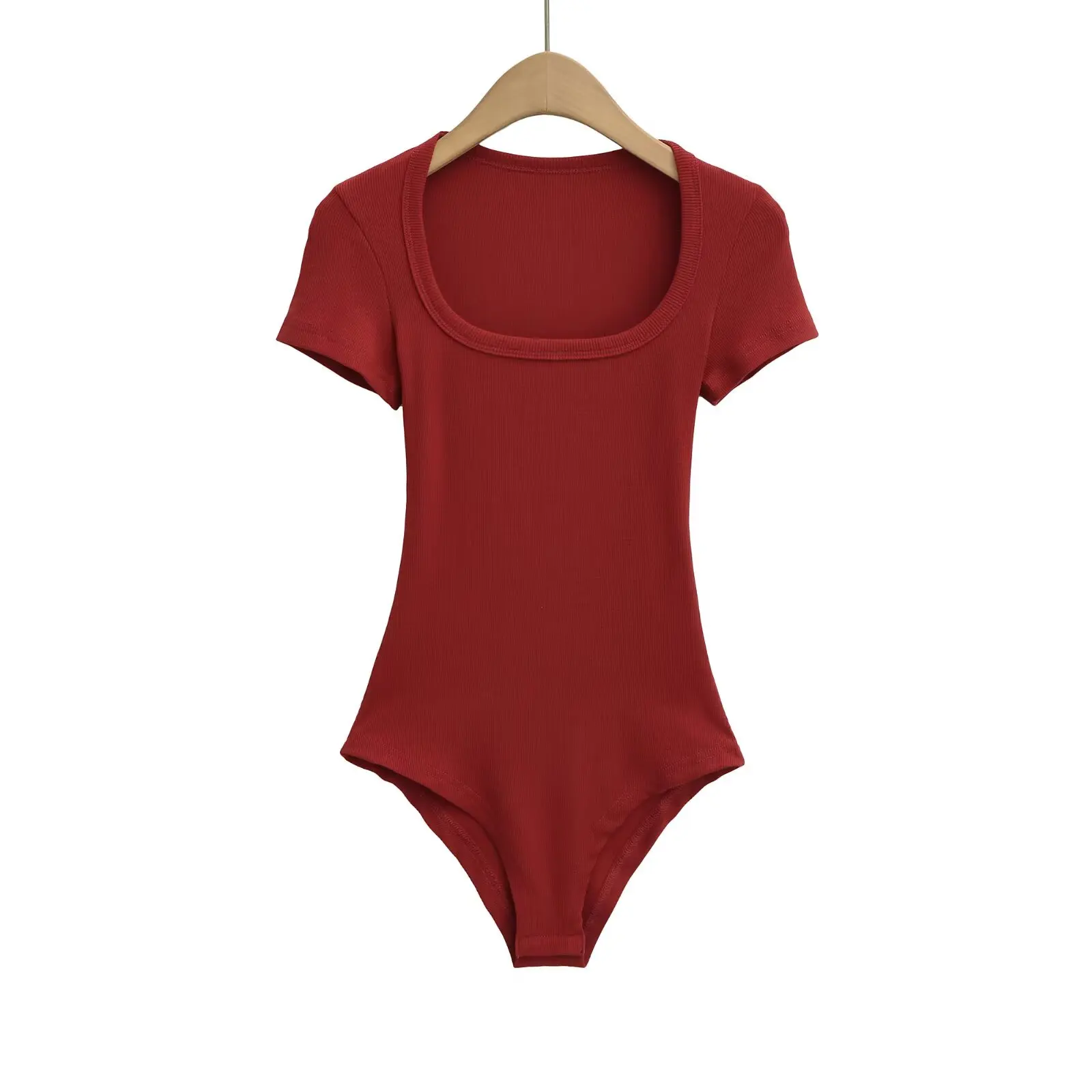 Street Sle ort Sve Slim Fit U-Ne T-Shirt Damen Basic Elastic Bodycon Slim Fit Hot Girl Base Einteiliger Anzug