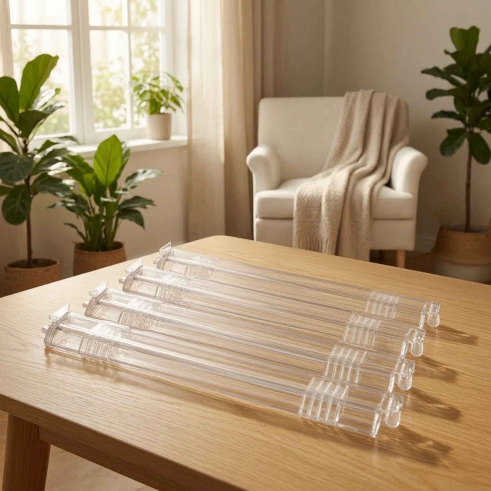 4 Pieces Clear Mahjong Rack with Built-in Pusher Lightweight 2-in-1 Mahjong Rack and Pusher Game Accessory Portable