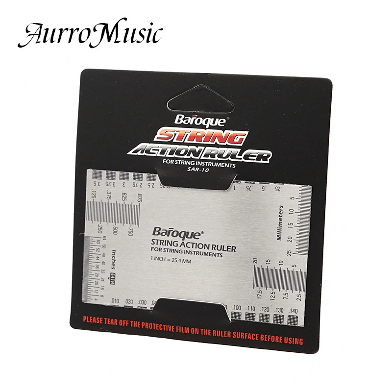 Baroque Stainless Steel Multi-Functional Measuring Ruler – mm/inch Dual Scale for Guitar and Bass Setup and Maintenance