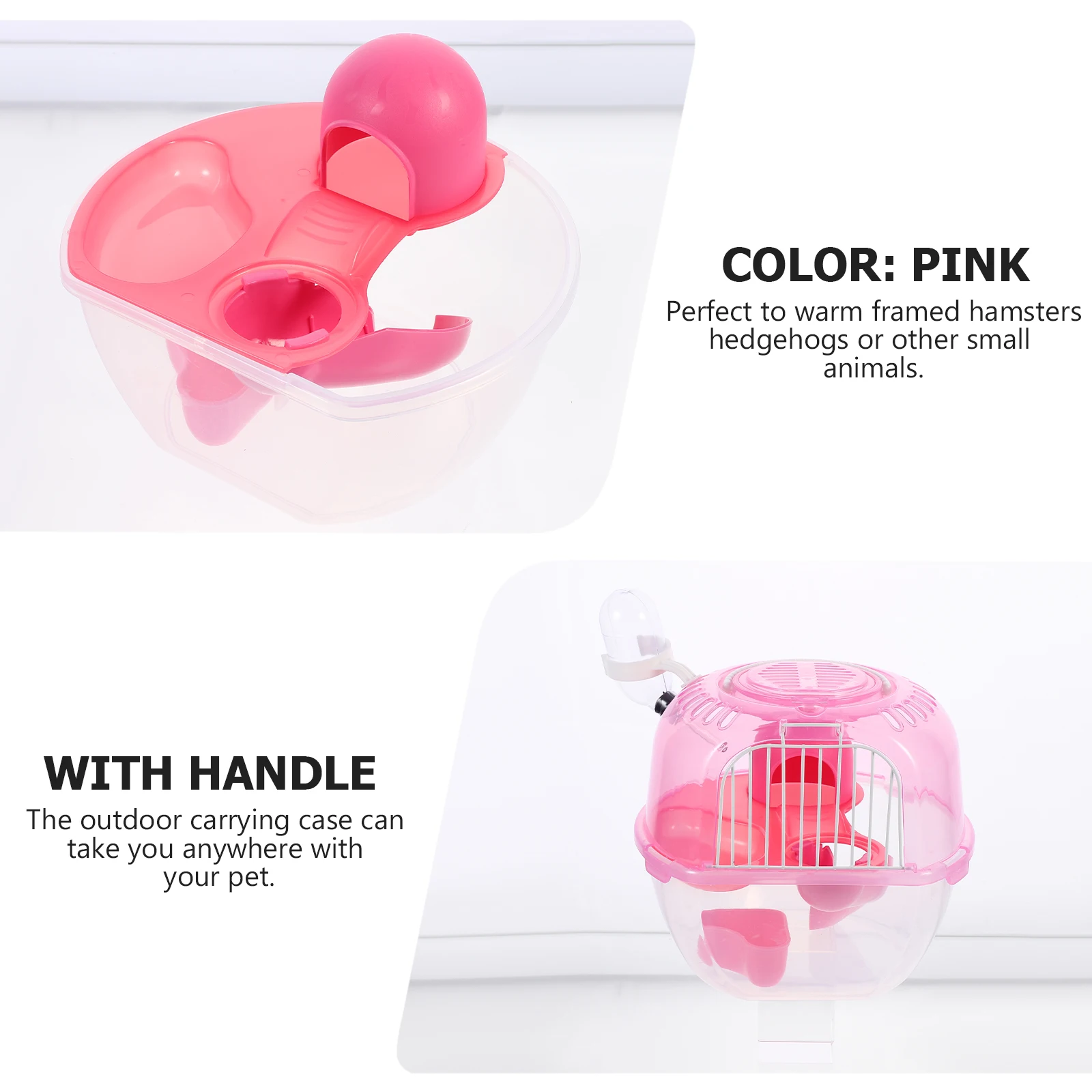

Double Cage Hamster Carrier Pet Transport Suitcase Small Animal Travel Abs Portable Baby
