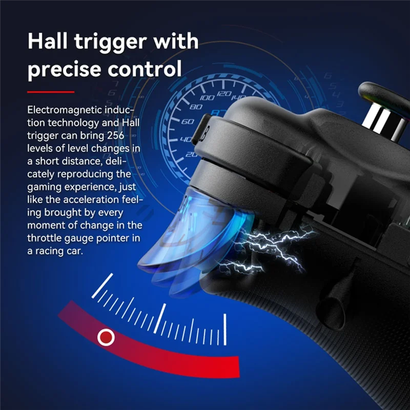 SB-D8 PRO Stretch Gamepad For Dual Hall Somatic Macro Programming For SWITCH/PS4 Android IOS PC 400Mah Grip