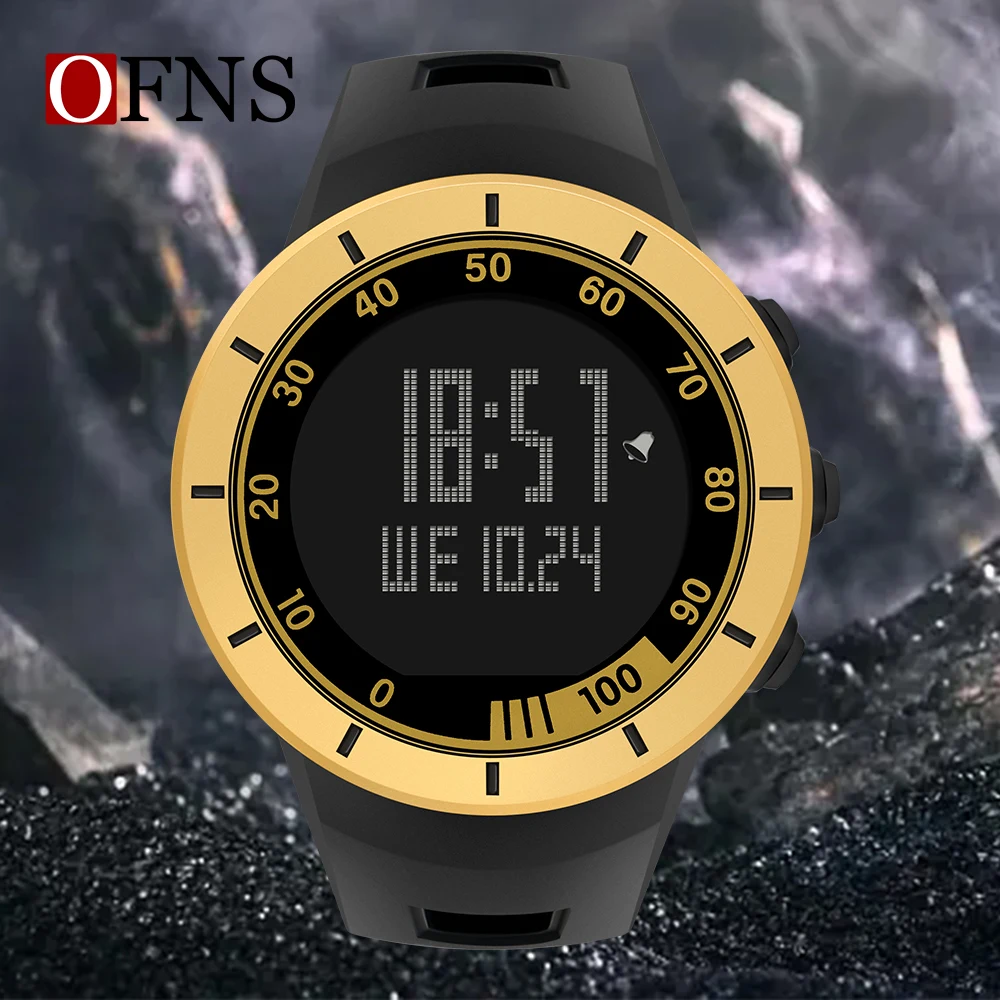 

OFNS 9001 Men's Electronic Watch Fashion LED Digital Watch Men's Sports Military Watch Silicone Bracelet Men's Electronic Watch