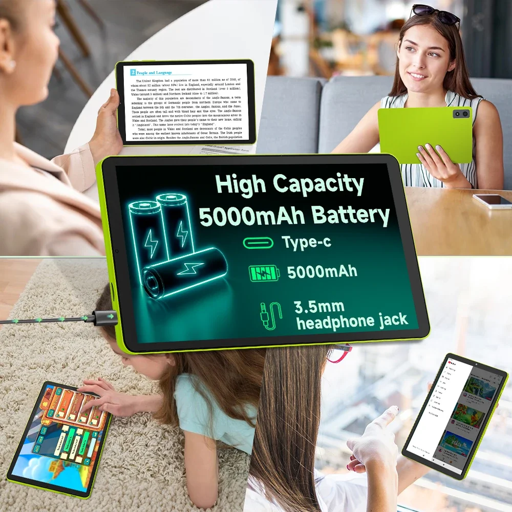 تابلت، 8.68 بوصة 2025 Android 15 تابلت مع 4 النواة 8 جيجابايت + 64 جيجابايت (حتى 1 تيرابايت)، 1340*800 بوصة، 5000 مللي أمبير، واي فاي مزدوج 6 وبلوتوث 5