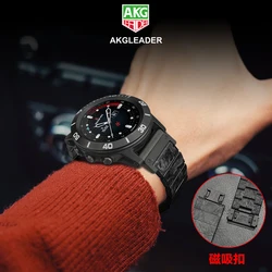 AKGLEADER  Real Carbon fiber random pattern watch strap for Garmin 26mm band