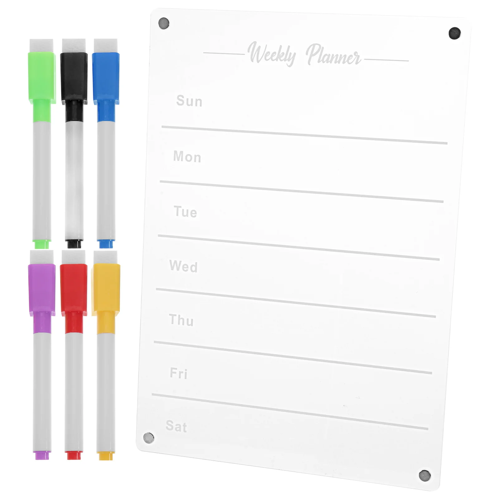 Clear Planning Boards Weekly Message Acrylic Magnetic Dry Erase Attraction White