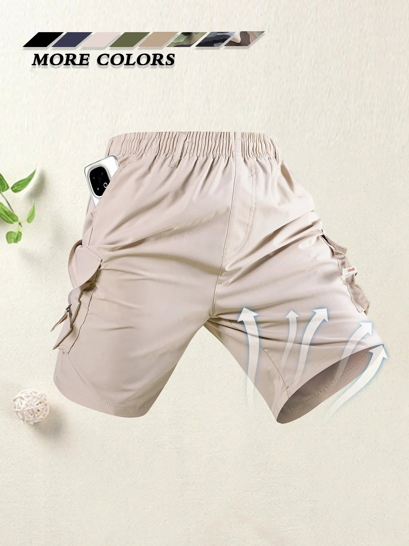 Obrázek 5: Léto pánské náklad šortky volné ležérní elastická pás outdoorové jogging taktická šortky multi-pockets pánský práce tramping krátký kalhot